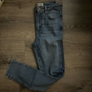 Free People Blue Skinny Jeans with Vintage Distressing
